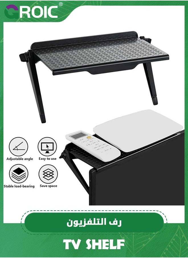 GROIC - Cable Box Shelf for Wall Mounted TV, Adjustable TV Screen Top Rack Holder Computer Monitor Desktop Stand Monitor Display Storage Organizer to Hold Cable Boxes, Adjustable Monitor Top Shelf - Image 1