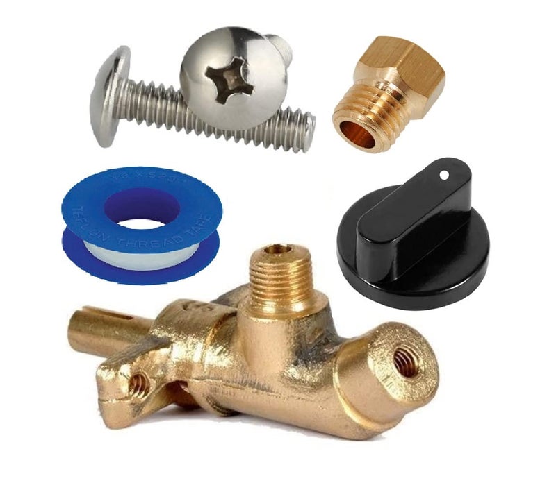 Delta DELTA Gas Stove Part PNG Gas Stove Parts PNG Valve with with Jet for Small Big Burner of Duoble Burner Glass Top Gas Stove Pack of 2 - Image 1