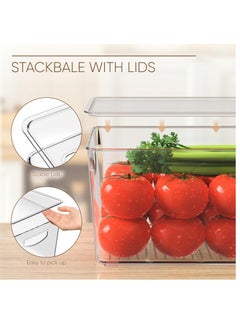 Arabest Refrigerator Organizer Bins, 4 Pack Fridge Organizer Bins with Lids, Stackable Pantry Storage Bins for Freezer, Kitchen, Office, Bathroom  - Image 4