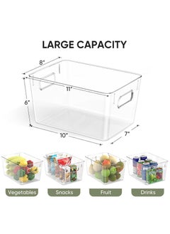 Arabest Refrigerator Organizer Bins, 4 Pack Fridge Organizer Bins with Lids, Stackable Pantry Storage Bins for Freezer, Kitchen, Office, Bathroom  - Image 5