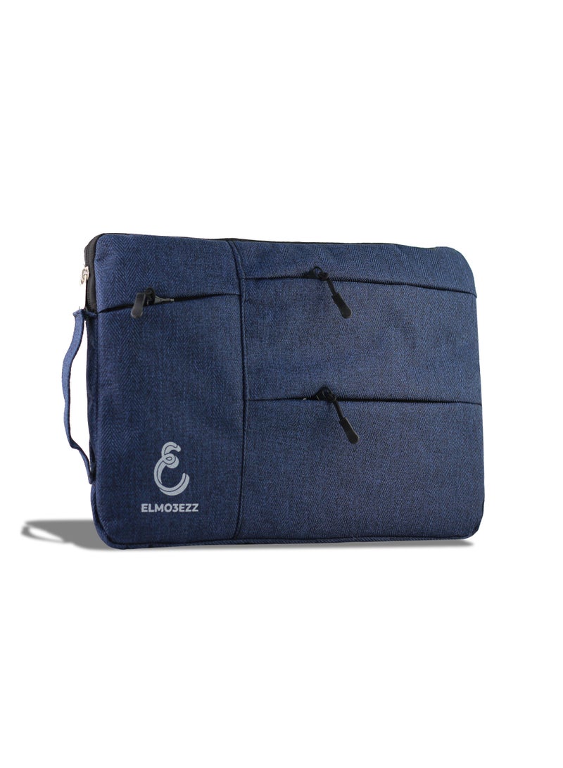 Laptop Sleeve Bag Compatible with MacBook Air/Pro, 13-13.3/14 inch Notebook, Compatible with MacBook Pro 14 inch M3 M2 M1 Chip Pro Max 2024-2021, Polyester Case with Pocket (Blue)  - Image 1