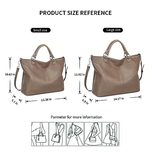 Kattee Women's Soft Leather Tote Bag, Top Satchel Purses and Handbags - Image 3