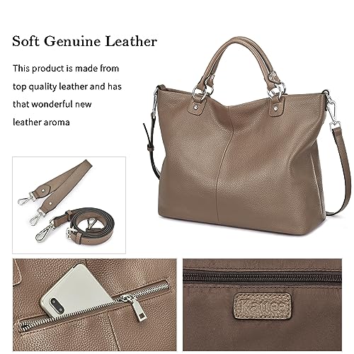 Kattee Women's Soft Leather Tote Bag, Top Satchel Purses and Handbags - Image 5