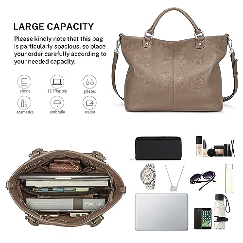 Kattee Women's Soft Leather Tote Bag, Top Satchel Purses and Handbags - Image 4