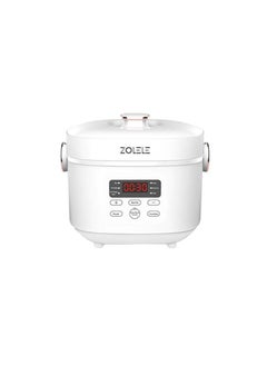 Electric Rice Cooker With 2.5L Capacity Smart Low Sugar Rice Cooker Micro-Computer Button Double Inner Pot 700W - White