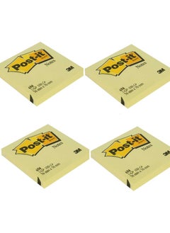 Post It Sticky Note Paper Yellow 76 x 76 mm Pack of 4 