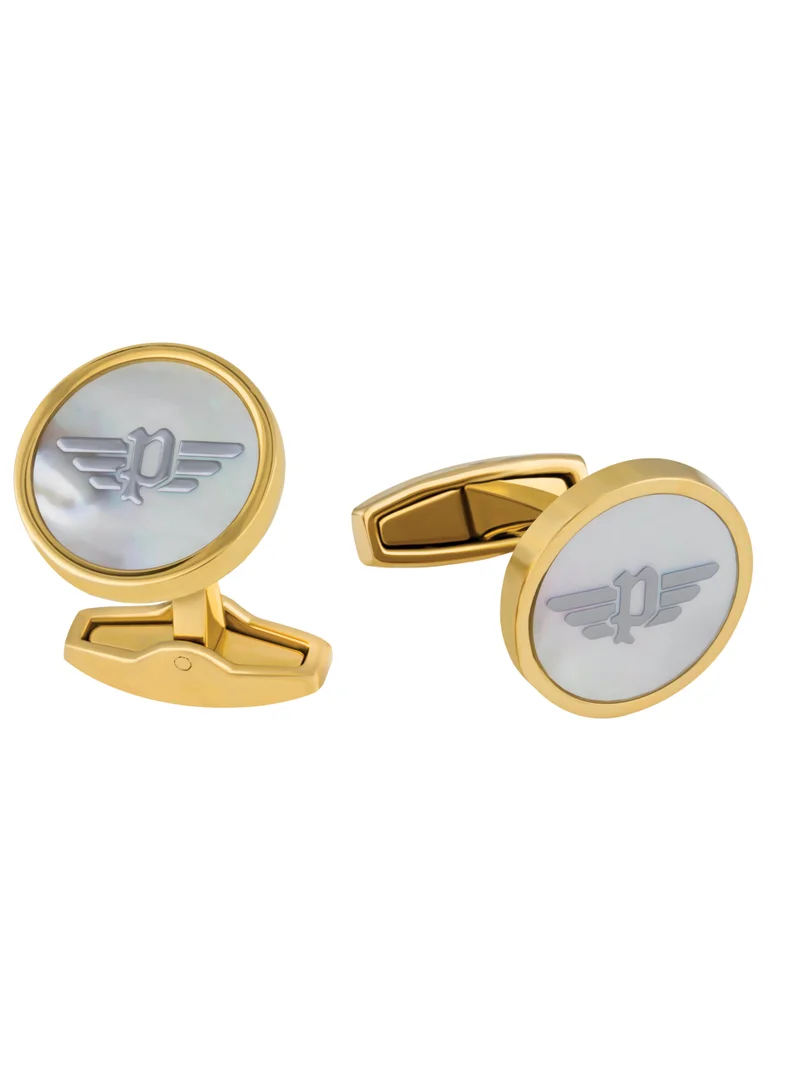 بوليس Stainless Steel Gold Plated Cufflinks
