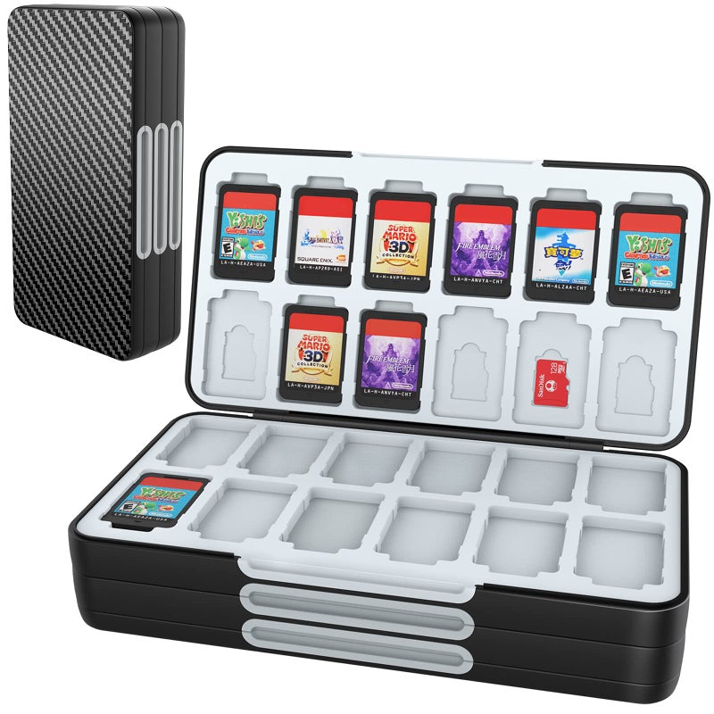 HEIYING Switch Game Card Case for Nintendo Switch 2/ OLED/Lite,Portable Travel Carry Case with 72 Game Card Slots and 24 Micro SD Cards Slots - Image 1