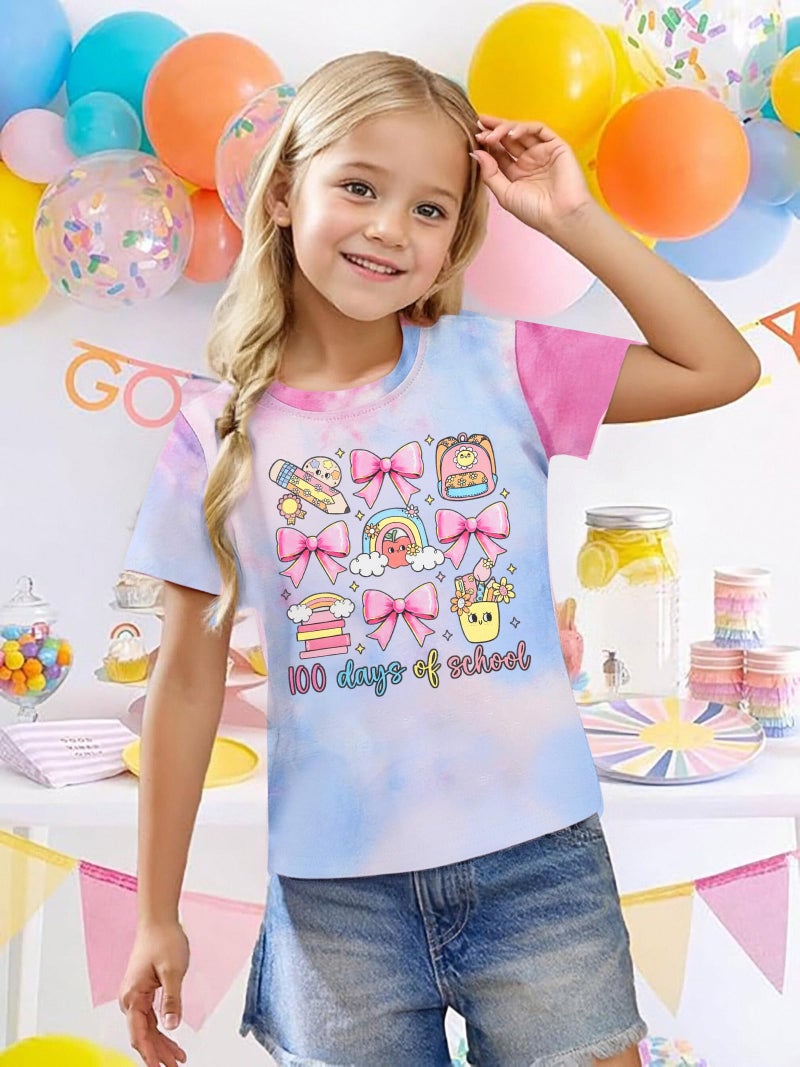 FASHGL 100th Day of School Teachers Kids Girls Kindergarten Tshirts Happy 100 Days Celebration Soft Cotton Tee - Image 4