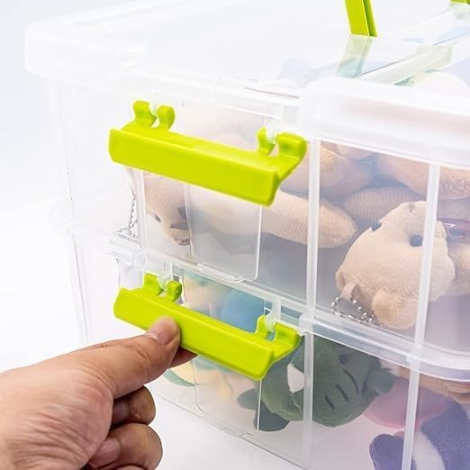 Copelle 3 Layer Plastic Storage Containers, Multipurpose Clear Stack & Carry Box, Portable Craft Organizers, and Storage Bin for Organizing Arts & Crafts, Sewing, Stationery Box,(Multicolor) - Image 3
