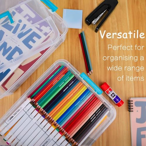 Copelle 3 Layer Plastic Storage Containers, Multipurpose Clear Stack & Carry Box, Portable Craft Organizers, and Storage Bin for Organizing Arts & Crafts, Sewing, Stationery Box,(Multicolor) - Image 2