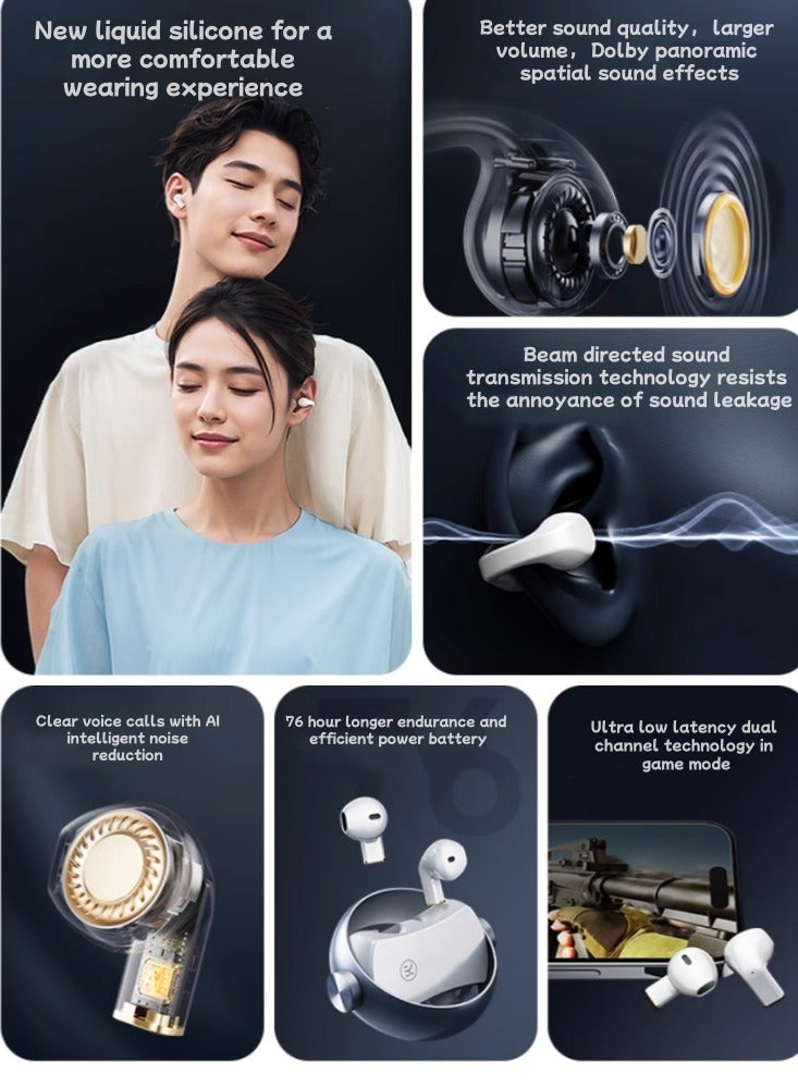 Bluetooth Earphones With Ear Clips, in Ear Sports, Wireless, Open Design,Nighttime darkness - Image 2