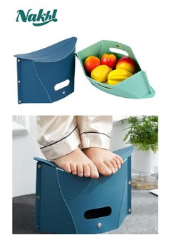 Nakhl Multi-Functional stool，Outdoor Folding Stool, Convenient Carrying Basket Plastic Stools，Carrying Basket， For Camping,Fishing,Travel  - Image 1