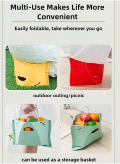 Nakhl Multi-Functional stool，Outdoor Folding Stool, Convenient Carrying Basket Plastic Stools，Carrying Basket， For Camping,Fishing,Travel  - Image 2