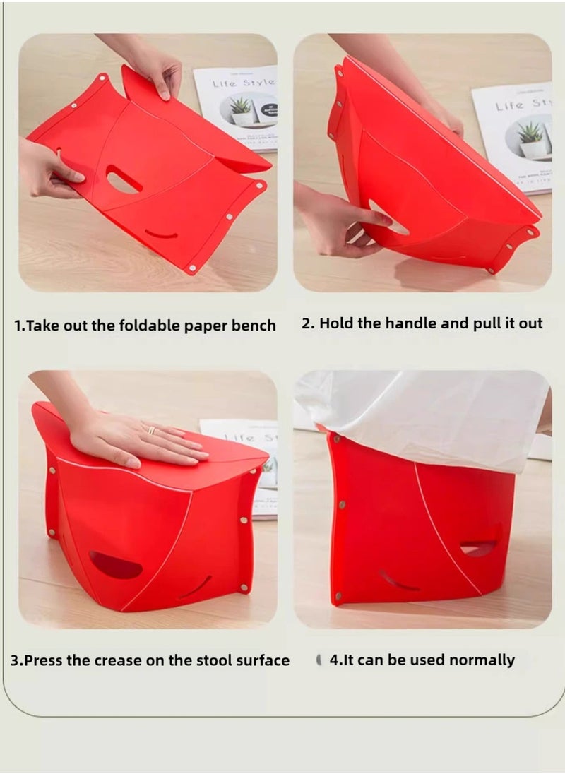 Nakhl Multi-Functional stool，Outdoor Folding Stool, Convenient Carrying Basket Plastic Stools，Carrying Basket， For Camping,Fishing,Travel  - Image 5