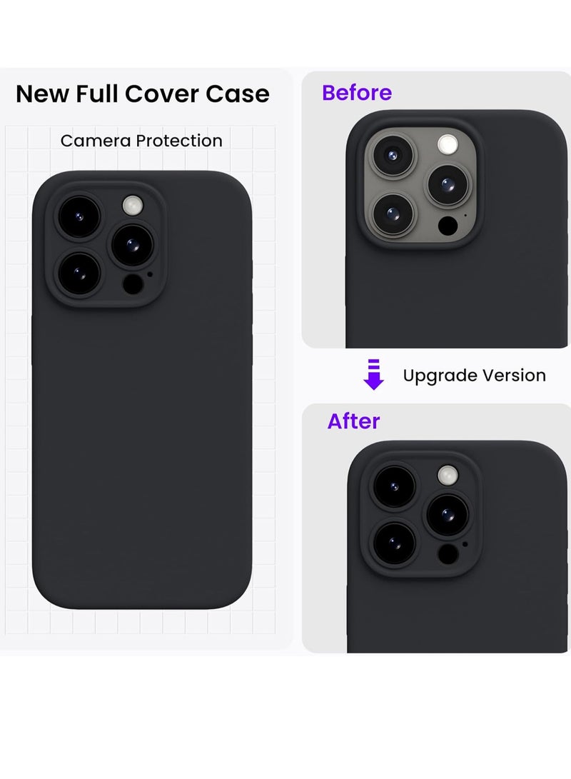 ELTRAZONE Compatible with iPhone 15 Pro Max Case Shockproof with 2pcs Screen Protectors, Waterproof Liquid Silicone Rubber Full Cover Protective Case for iPhone 15 Pro Max 6.7 inch-Black - Image 3