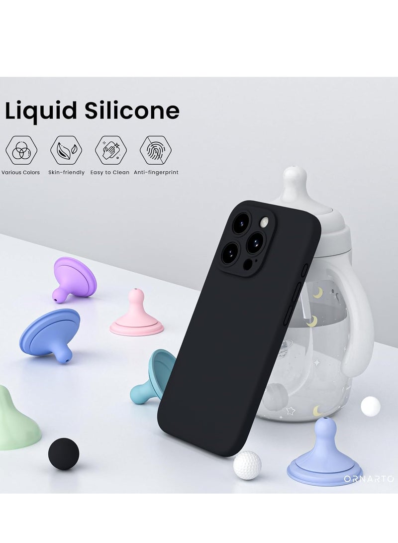 ELTRAZONE Compatible with iPhone 15 Pro Max Case Shockproof with 2pcs Screen Protectors, Waterproof Liquid Silicone Rubber Full Cover Protective Case for iPhone 15 Pro Max 6.7 inch-Black - Image 2