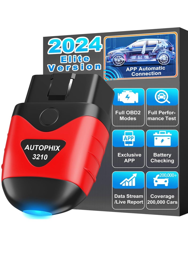 AutoPhix Bluetooth OBD2 Scanner Enhanced Universal Car Code Readers & Scan Tools Diagnostic Scanner with Performance Test Battery Test Check Engine Light Exclusive APP for iPhone, iPad & Android - Image 2