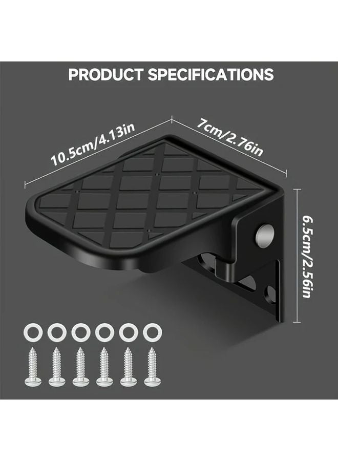 Black 2PCS RV Trailer Folding Foot Steps Heavy Duty Non Slip Step Stool - Image 3