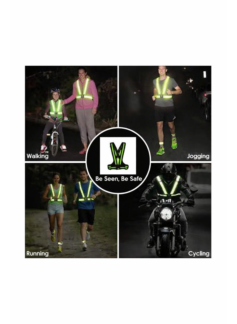 AKSONZ High Visibility Reflective Safety Vest – Adjustable Elastic Warning Band for Night Running, Cycling, & Walking – Lightweight Unisex Gear for Men & Women - Image 2