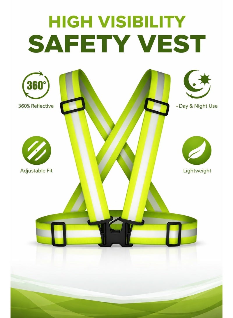 AKSONZ High Visibility Reflective Safety Vest – Adjustable Elastic Warning Band for Night Running, Cycling, & Walking – Lightweight Unisex Gear for Men & Women - Image 1