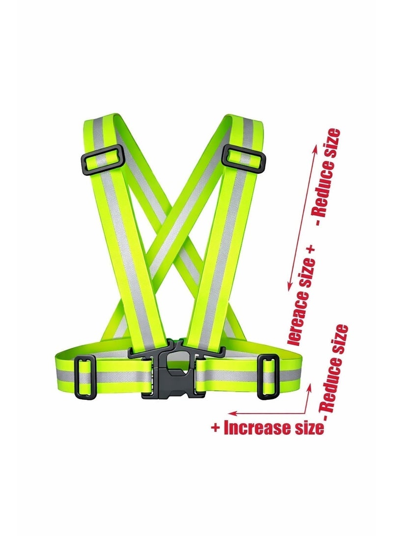 AKSONZ High Visibility Reflective Safety Vest – Adjustable Elastic Warning Band for Night Running, Cycling, & Walking – Lightweight Unisex Gear for Men & Women - Image 3