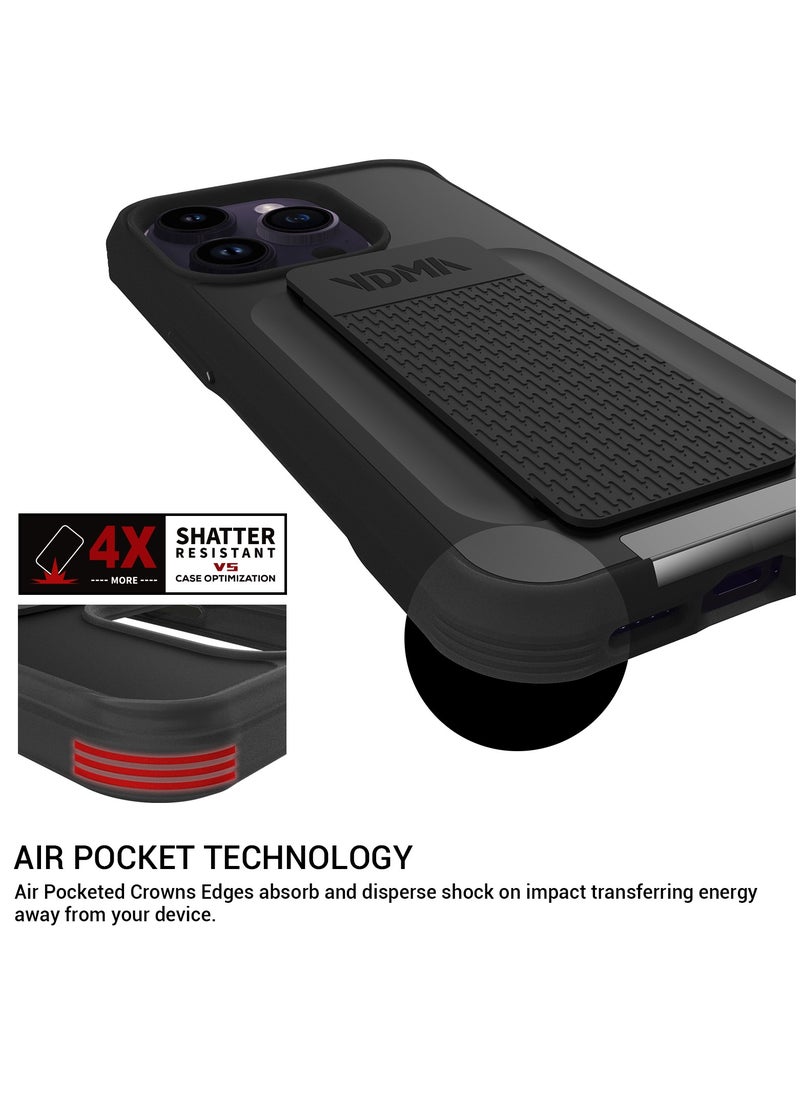 MARVN - iPhone 14 Plus Case by VDMA Special Case Compatible with iPhone 14 Plus - Gray, Shock-Resistant with Hand Strap, Built-In Kickstand, Magnetic Support for Enhanced Protection - Image 1