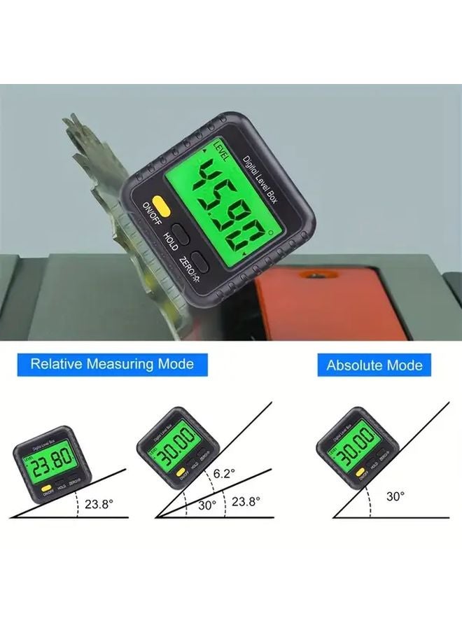 صندوق المستوى الرقمي الأسود مع شاشة LCD مقياس الميل لمسح الأعمال اليدوية - Image 4