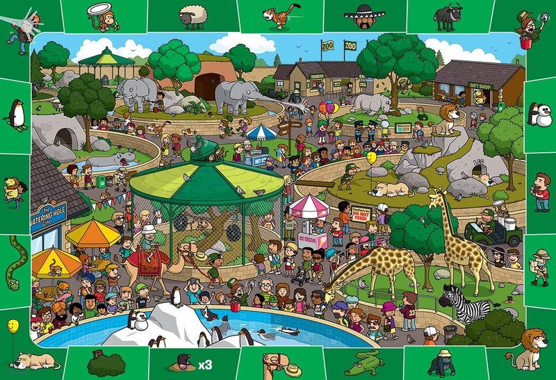 eurographics A Day at the Zoo  Spot and Find Puzzle 100Piece - Image 2