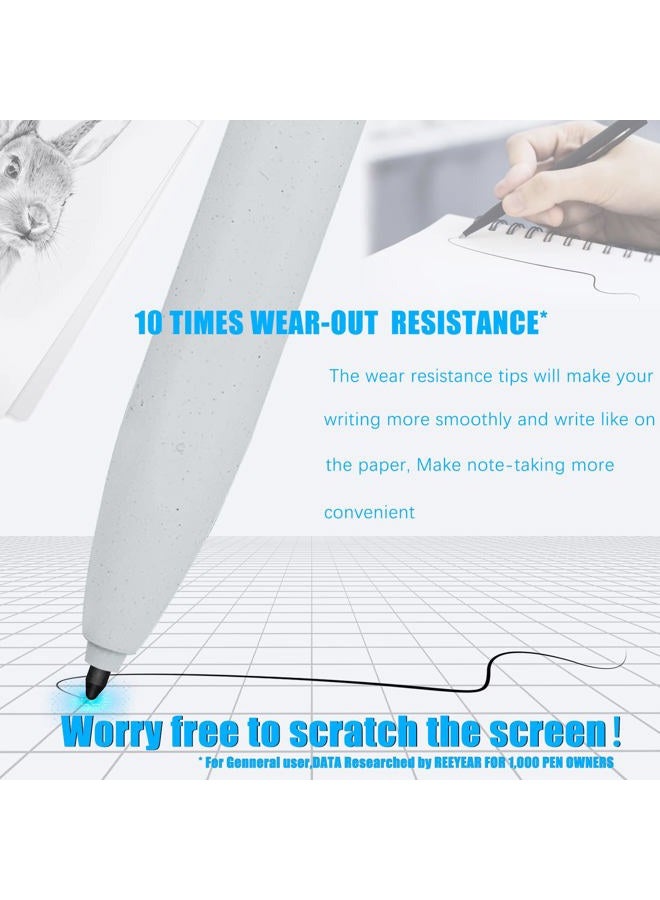 REEYEAR 10 Pcs Remarkable Maker Pen Tips, Replacement Nibs fits for Remarkable 2/1 Samsung S Pen BOOX Super Note Stylus,HB Fiber Wear Resistance Enhancement Note Taking Fine Nibs - Image 2