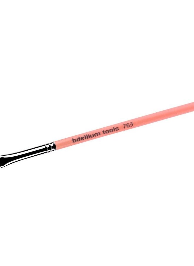 Bdellium Tools Professional Makeup Brush Pink Bambu Series 763 Angled Brow  - Image 3