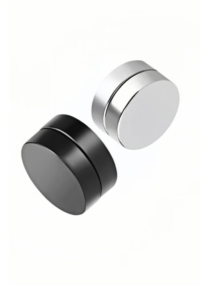 PORSTOO 1 Pair Non Pierced Earrings Magnetic Clip On Hypoallergenic Stainless Steel Minimalist Studs for Daily Wear - Image 1