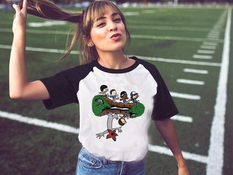Strange Things 3 Printed Women'S Raglan T-Shirt Women'S Short Sleeve Wish - Image 4