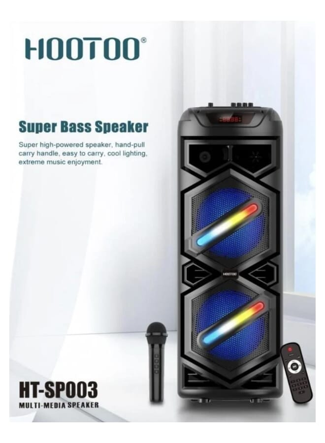هوتو مكبر صوت لاسلكي مع ميكروفون يدعم ذاكرة الفلاش وجهاز التحكم عن بعد - Image 1
