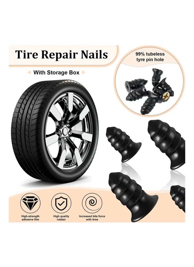 Realfrog 40-Piece Set Of Tire Repair Rubber Nails Tire Repair Rubber Screw Quick Tool Self-Service Suitable For Car Motorcycle Jeep Tire Puncture Repair 20 Pieces Large Size 20 Pieces Small Size  - Image 4