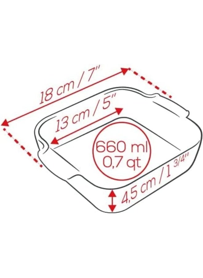 Peugeot Appolia Square Dish 18cm Red - Image 2