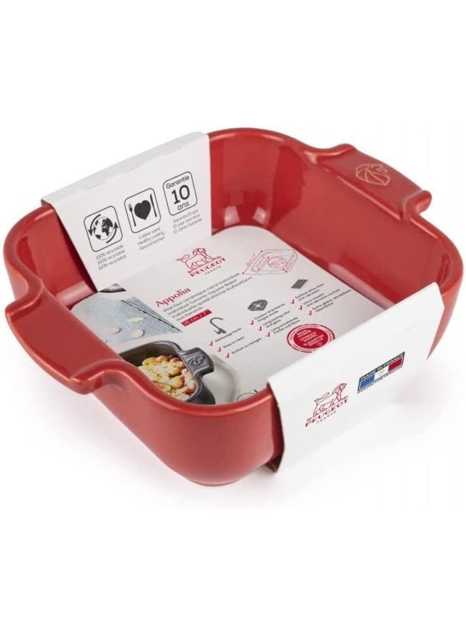 Peugeot Appolia Square Dish 18cm Red - Image 3