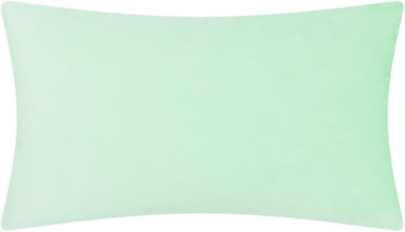 KINGROSE 3D Flower Accent Throw Pillow Cover Soft Pillow Case Sham Decorative Cushion Cover for Home Decor Sofa Couch Bedroom 12 x 20 Inches Solid Suede Mint Green - Image 5