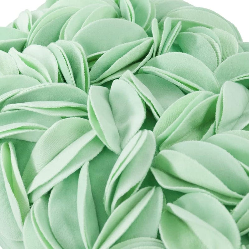 KINGROSE 3D Flower Accent Throw Pillow Cover Soft Pillow Case Sham Decorative Cushion Cover for Home Decor Sofa Couch Bedroom 12 x 20 Inches Solid Suede Mint Green - Image 4