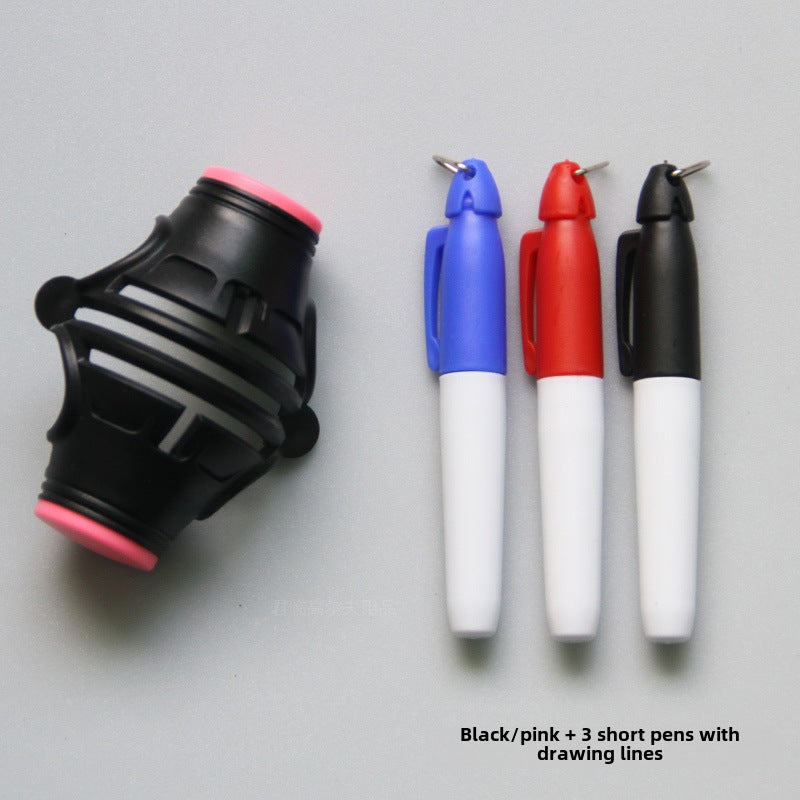 Generic 360° Rotating Golf Ball Liner Marker Pen Black/pink 3 short line pen