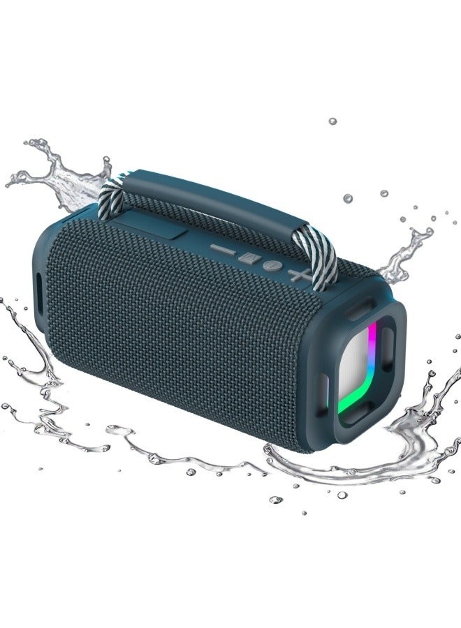 Portable Wireless Bluetooth Speaker with HD Sound, Bluetooth 5.4, 15W Dual Speaker, 16H Playtime, IPX7 Waterproof and Drop-Proof, TWS Pairing, for Outdoor/Home/Party/Beach (Square) - Blue - Image 1