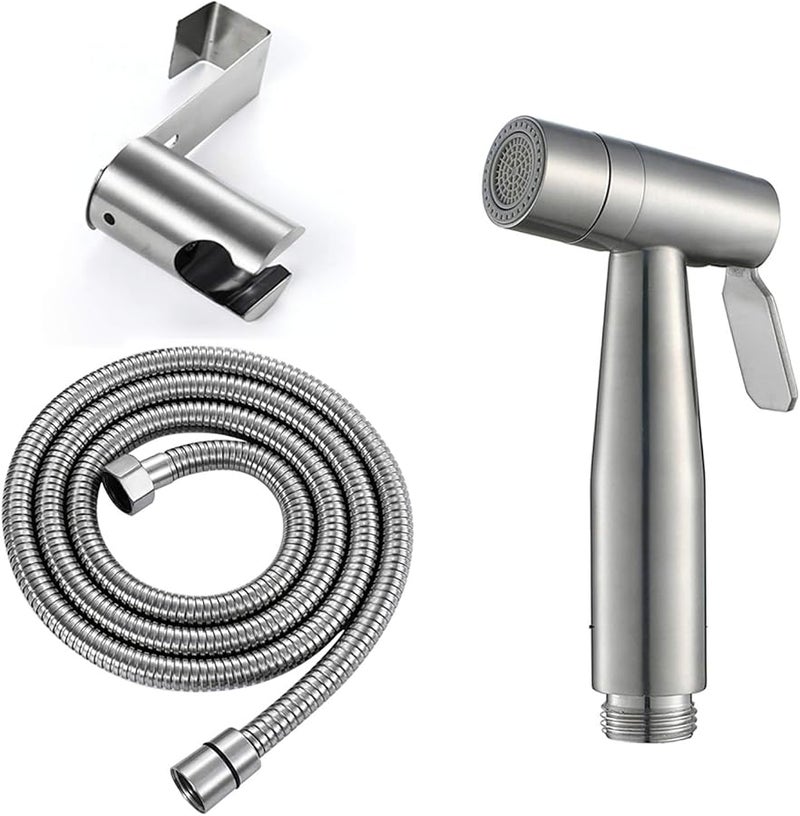 مجموعة بخاخ المرحاض المحمول باليد من الفولاذ المقاوم للصدأ مع حامل مرحاض ثنائي الوضع للنظافة النسائية - Image 2