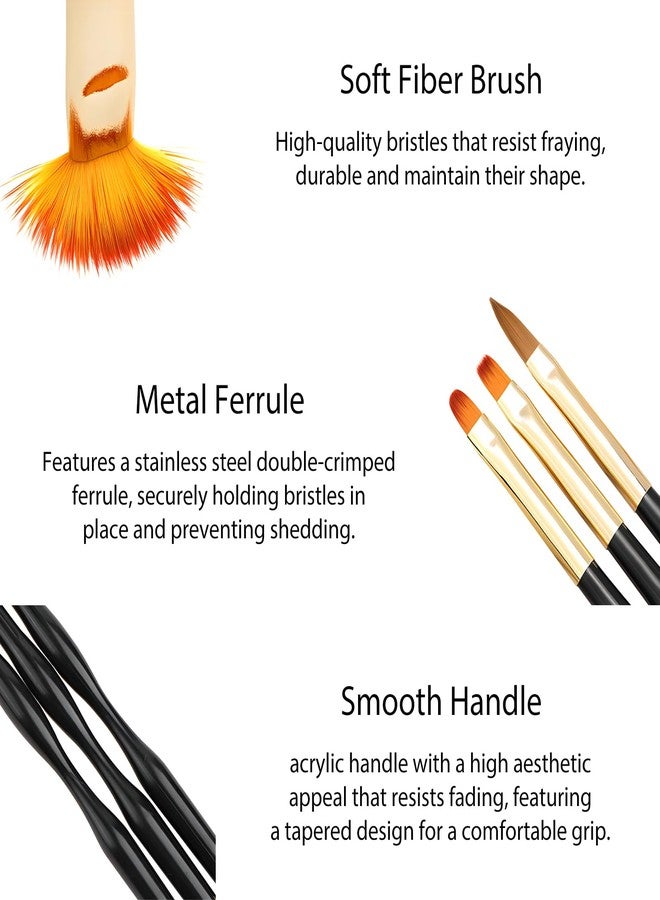 Kootinn Nail Brush Wooden Nail Brush Acrylic Nail Art Brushes Nail Pens Nail Gradient Brush Nail Design Brushes Nail Art Tools （5Pcs for pack） - Image 5
