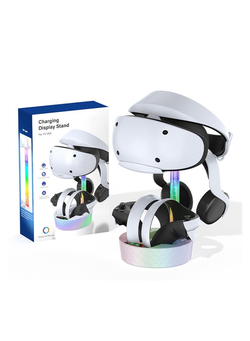 كابتن تيك محطة شحن وحدة التحكم لـ PS VR2، شحن سريع لحامل عرض سماعة الرأس PSVR2 وشاحن مع 4 وصلات مغناطيسية، شاحن لايتنينج مع أضواء شاشة LED، قاعدة تنظيم لـ PS VR 2 - Image 2