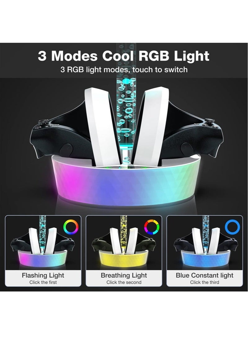 كابتن تيك محطة شحن وحدة التحكم لـ PS VR2، شحن سريع لحامل عرض سماعة الرأس PSVR2 وشاحن مع 4 وصلات مغناطيسية، شاحن لايتنينج مع أضواء شاشة LED، قاعدة تنظيم لـ PS VR 2 - Image 3