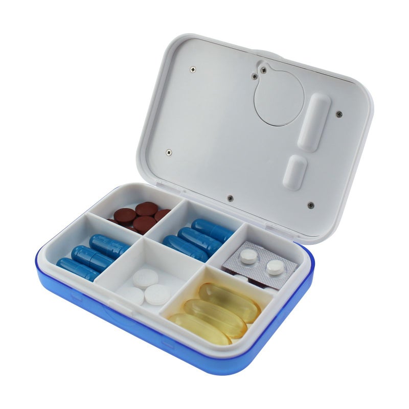 Portable Mini Smart Reminder Six-Compartment Reminder Pill Box Timer - Image 3