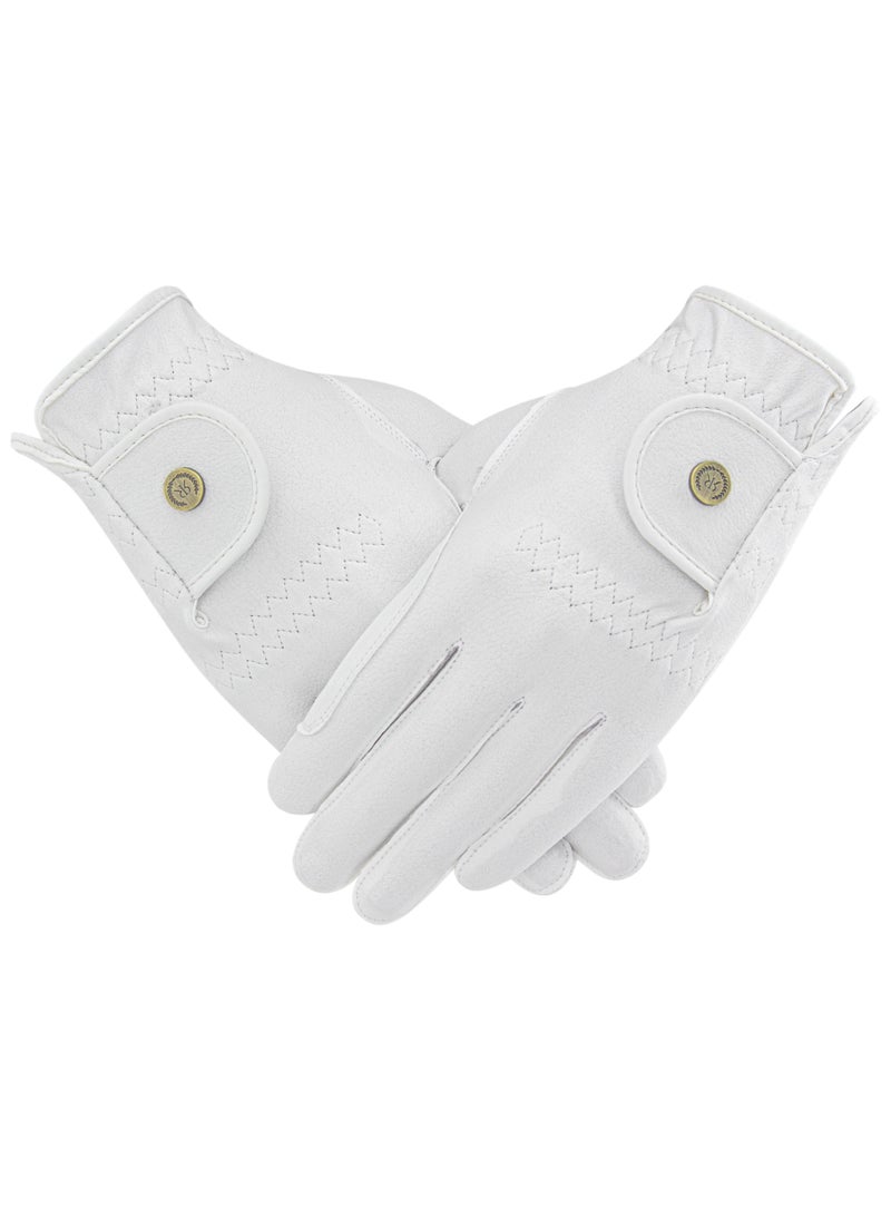 رويال رايدرز ROYAL RIDERS® 3945 Sero-Grip JP قفازات ركوب الخيل الفاخرة بنسيج سيرينو الياباني للرجال والنساء - #10063945 (أبيض) - Image 3