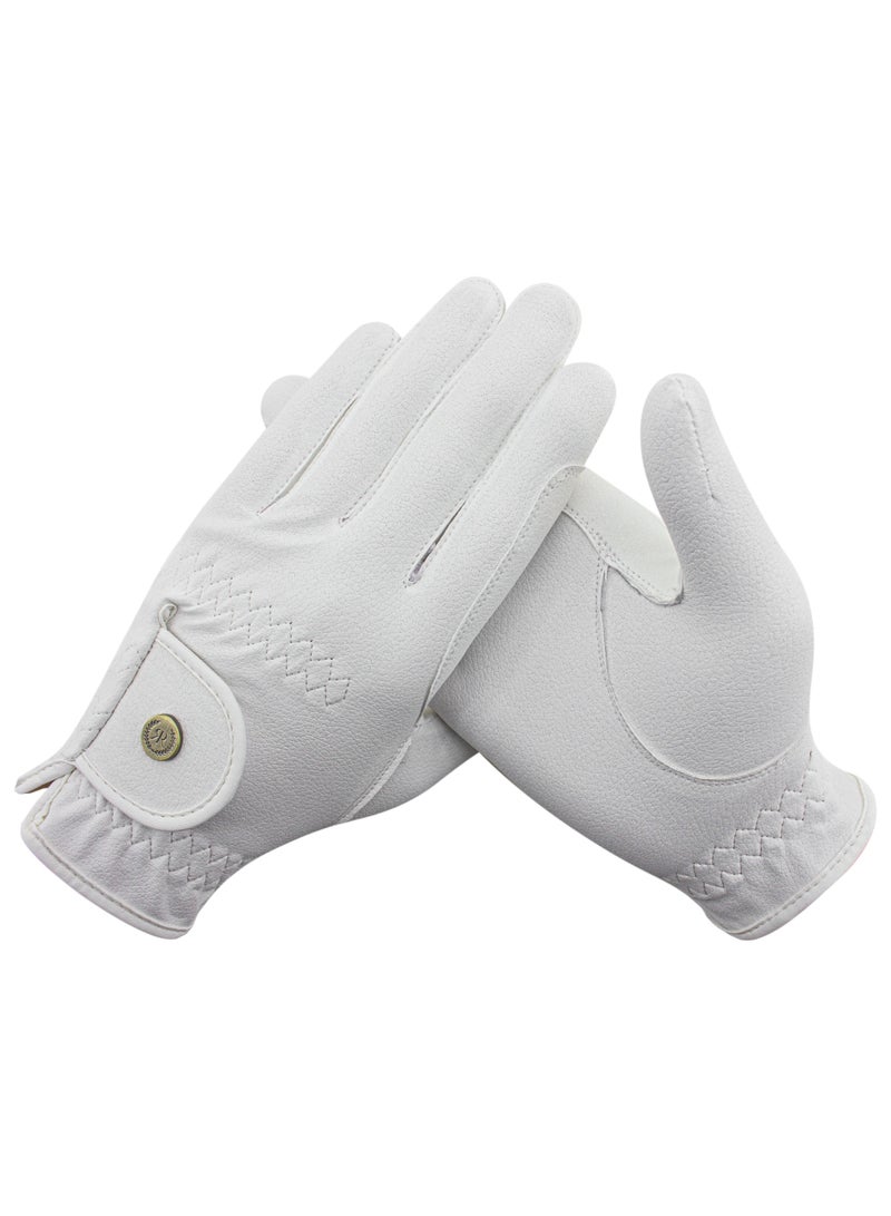 رويال رايدرز ROYAL RIDERS® 3945 Sero-Grip JP قفازات ركوب الخيل الفاخرة بنسيج سيرينو الياباني للرجال والنساء - #10063945 (أبيض) - Image 2