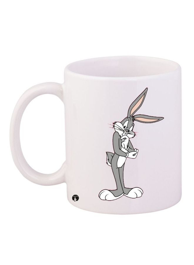 RYN Looney Tunes Printed Coffee Mug White/Grey/Beige 11ounce