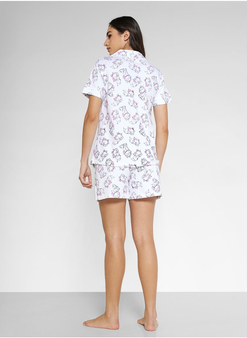 Disney Marie Jersey Shirt & Short Pj Set  - Image 2